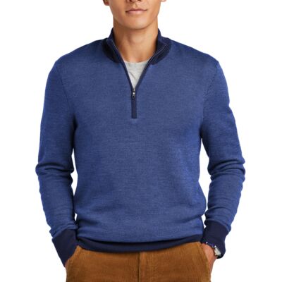 Washable Merino Birdseye 1/4 Zip Sweater Thumbnail