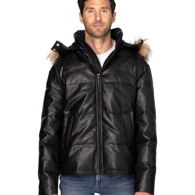 Vegan Leather Puffer Jacket Thumbnail