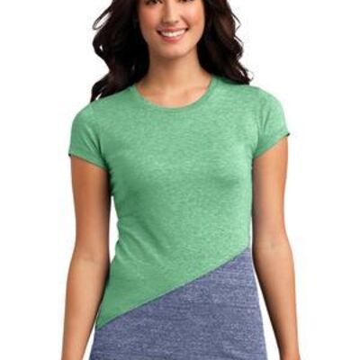 Juniors Tri Blend Pieced Crewneck Tee Thumbnail