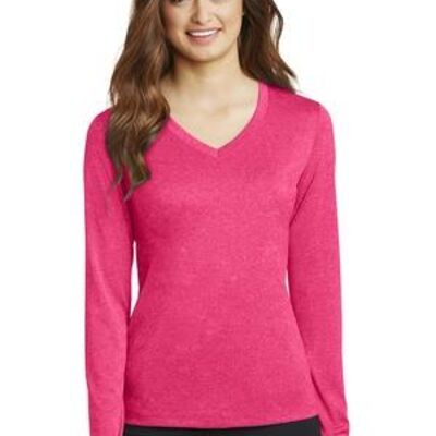 Ladies Long Sleeve Heather Contender &#153; V Neck Tee Thumbnail