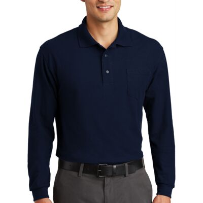 Sew N Stitches - Long Sleeve Silk Touch™ Polo with Pocket Thumbnail