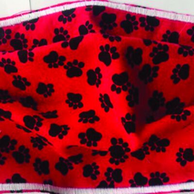 FACEMASK - NON-MEDICAL HOMEMADE MASK - PAW PRINTS Thumbnail