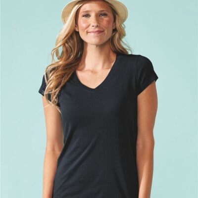 SEW N STITHES - NEXT LEVEL Women's Sueded Short Sleeve V Thumbnail