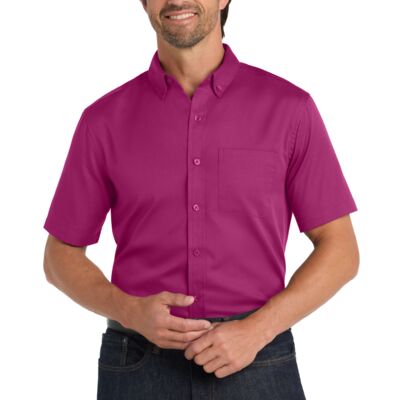 SEW N STITCHES - PORT AUTHORITY - Short Sleeve SuperPro ™ React ™ Twill Shirt Thumbnail